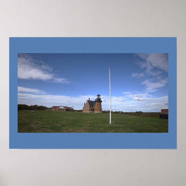 Affiche du phare sud-est de Block Island (Devant)