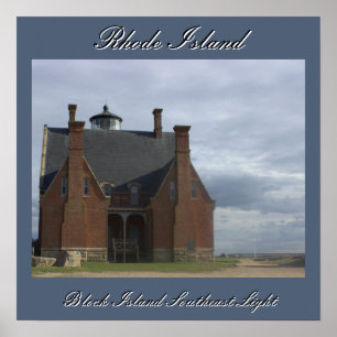 Affiche du phare sud-est de Block Island
