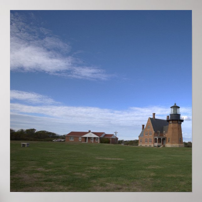 Affiche du phare sud-est de Block Island (Devant)