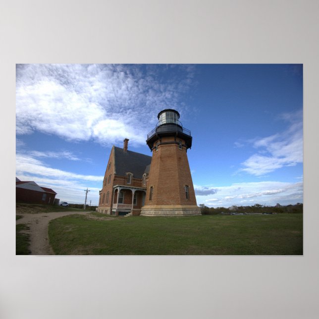 Affiche du phare sud-est de Block Island (Devant)