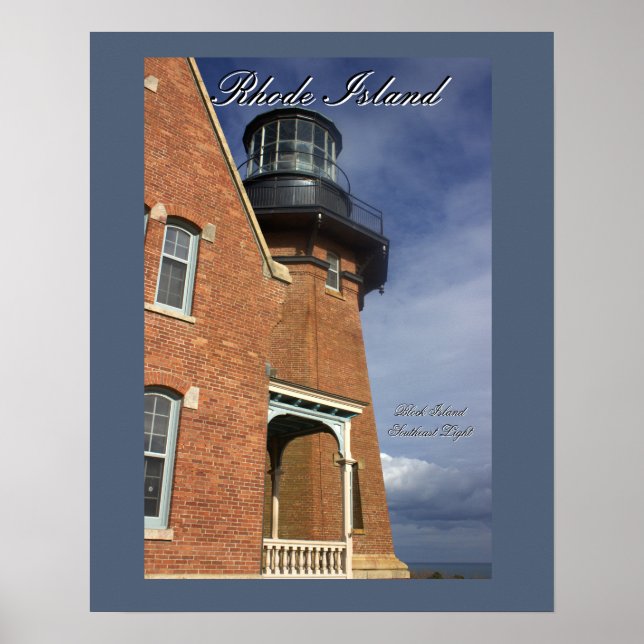 Affiche du phare sud-est de Block Island (Devant)
