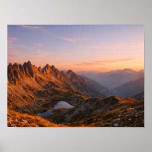 Affiche du pic montagneux Alpenglow - Magnifique c