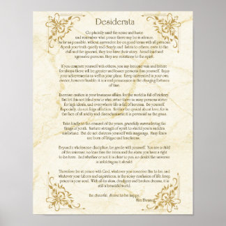 Affiche du poème Desiderata de Max Ehrmann