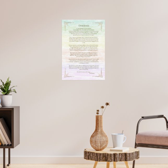 Affiche du poème Desiderata de Max Ehrmann (Salon 3)