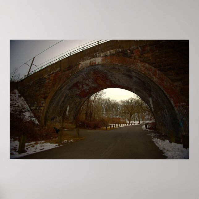 Affiche du pont en arc en hiver (Devant)