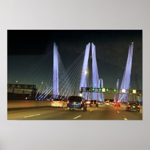 Affiche du pont illuminé de New York