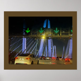 Affiche du pont illuminé de New York