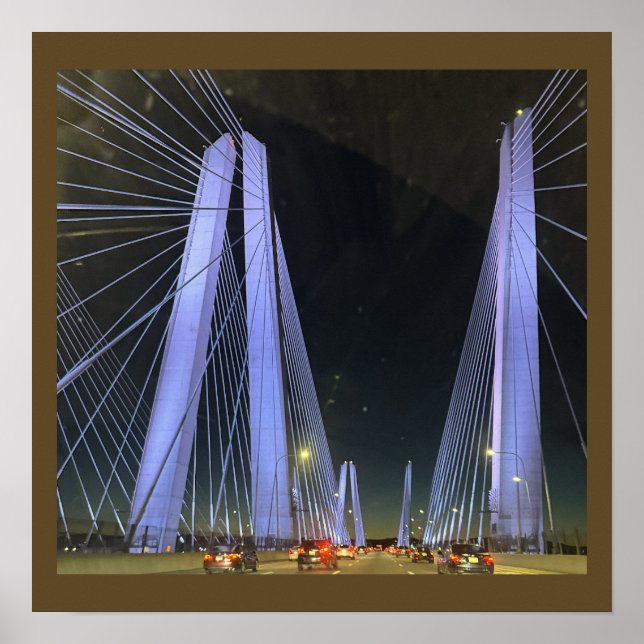 Affiche du pont illuminé de New York (Devant)