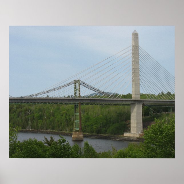 Affiche du pont suspendu du Maine (Devant)