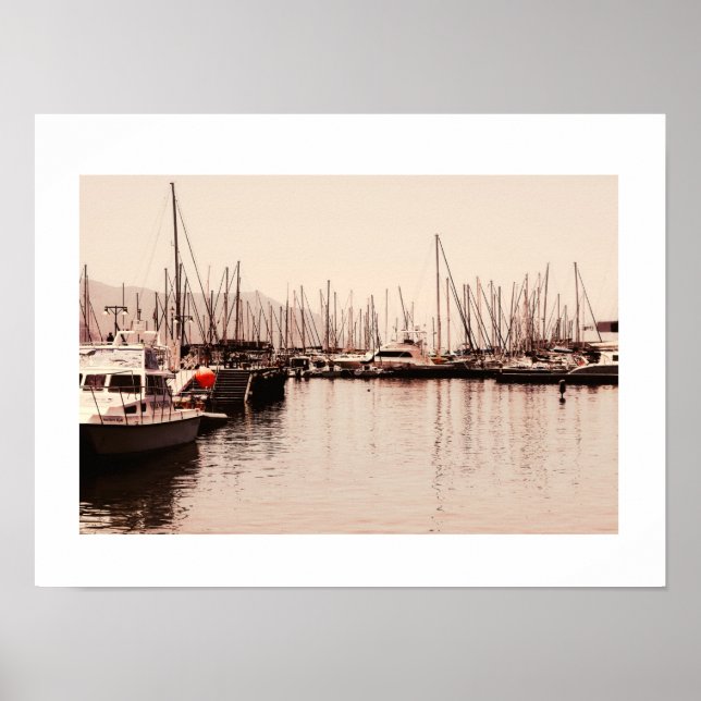 Affiche du port de bateaux de plaisance de Simon's (Devant)