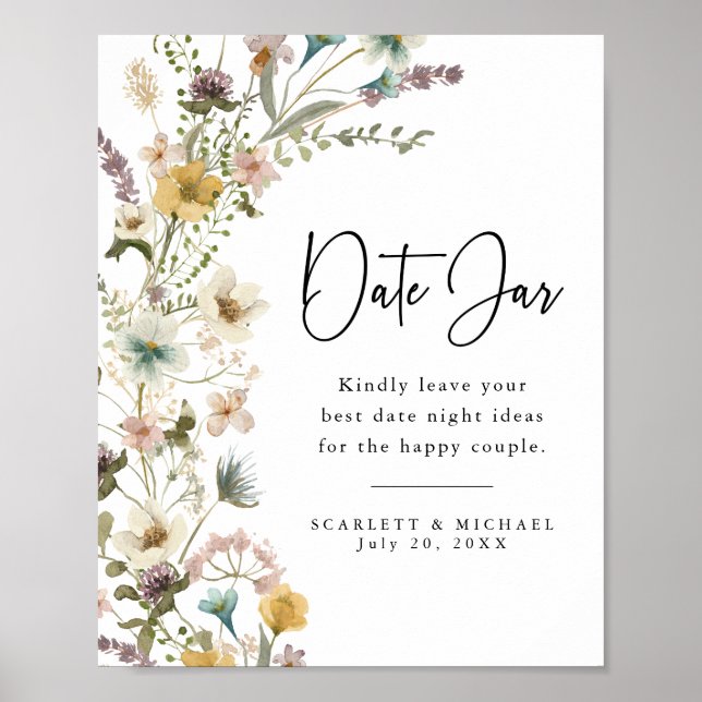 Affiche du pot de date de fleurs sauvages (Devant)