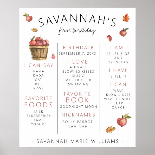 Affiche du premier anniversaire d'Automne Pommes (Devant)