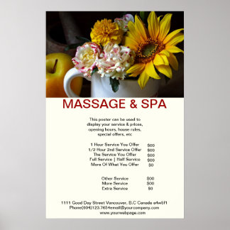 Affiche du salon de beauté Sunflower Spa Massage