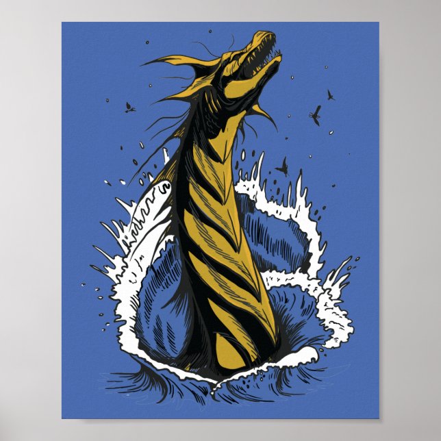 Affiche du serpent monstre marin doré (Devant)
