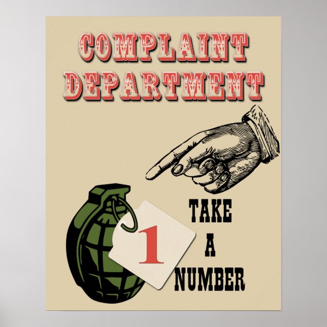 Affiche du service des réclamations 2 (Devant)