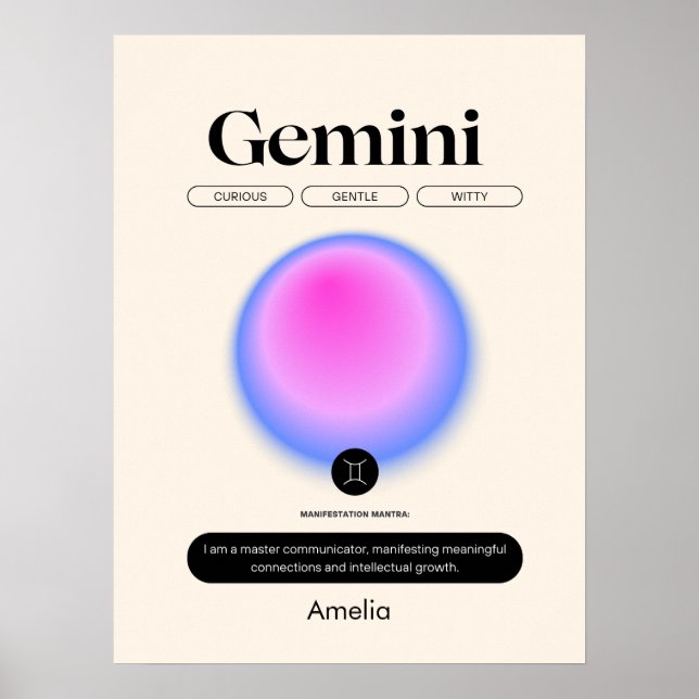 Affiche du signe astrologique Gémeaux (Devant)