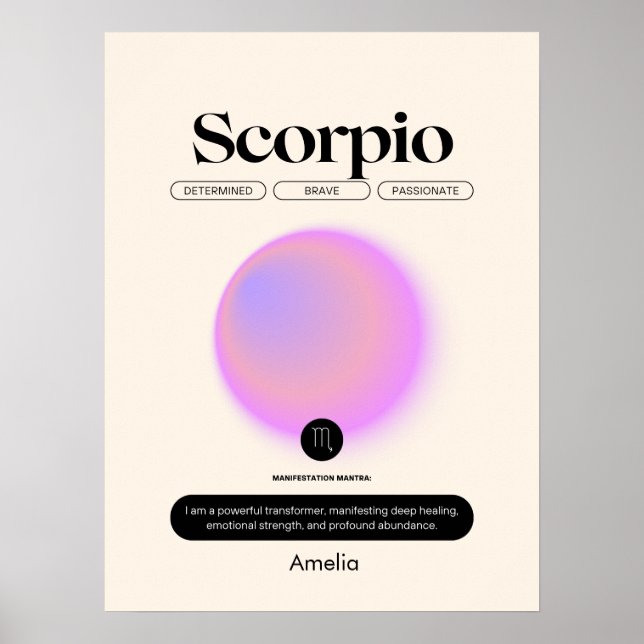 Affiche du signe astrologique Scorpion (Devant)