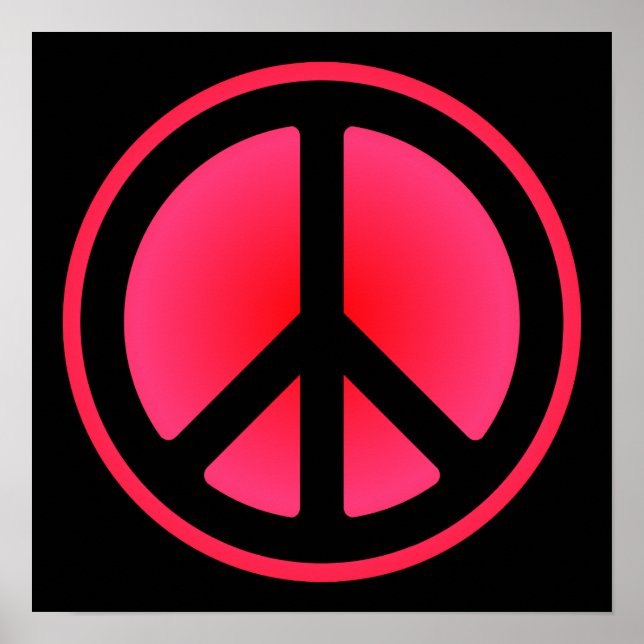 Affiche du symbole de la paix rose (Devant)