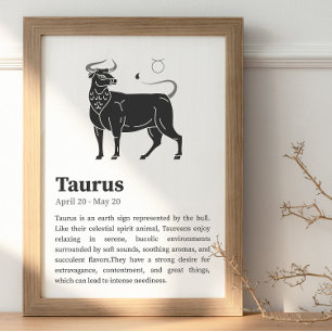 Affiche du symbole du zodiaque de Taurus
