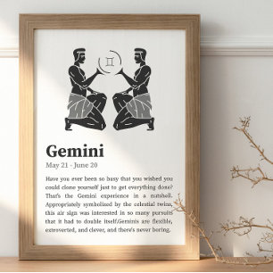 Affiche du symbole Zodiac Gemini