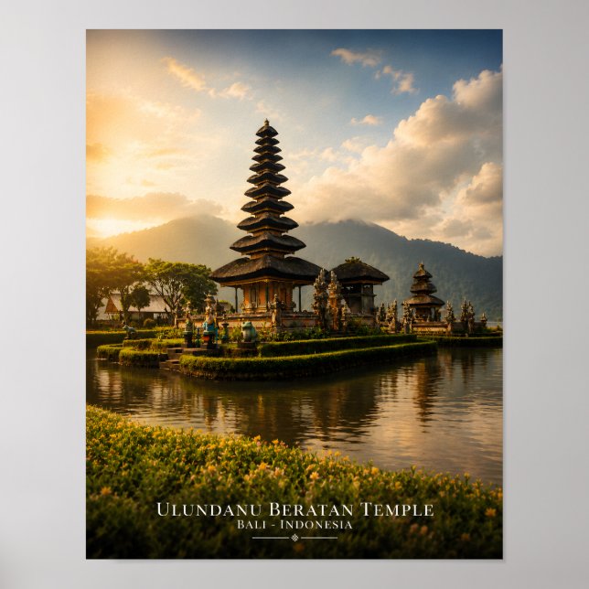 Affiche du temple Ulundanu Beratan à Bali (Devant)