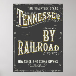 Affiche du Tennessee USA vintage Railroad