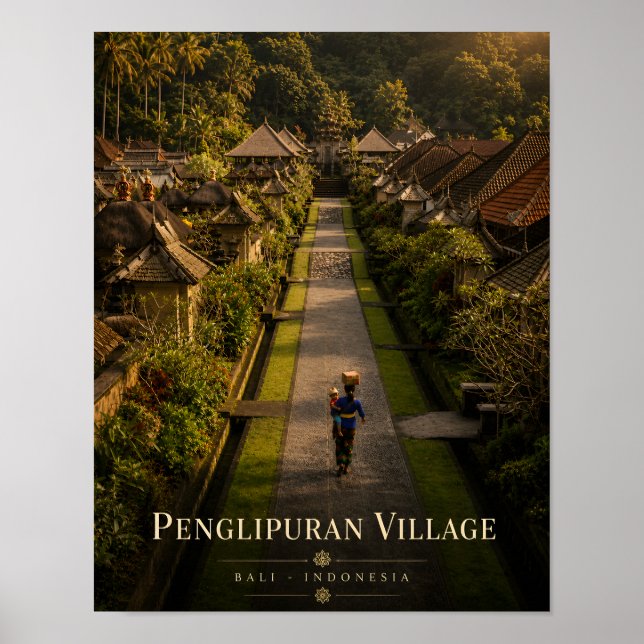 Affiche du village de Penglipuran à Bali (Devant)