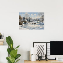 Affiche du village d'hiver de l'étang du moulin