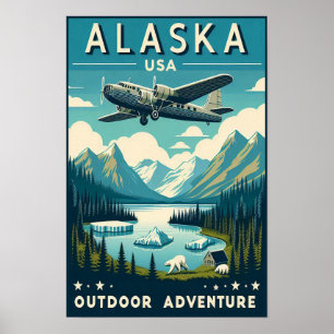 Affiche du Vintage voyage d'aventure en plein air