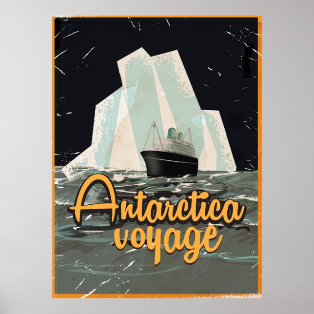 Affiche du Vintage voyage de l'Antarctique (Devant)