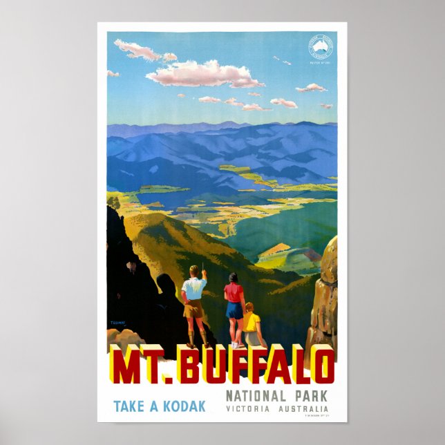 Affiche du Vintage voyage de l'Australie Mt. Buffa (Devant)