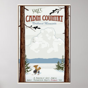 Affiche du Vintage voyage de pays cabine