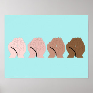 Affiche Dua Mains avec Tasbih - Mains de prière islamique