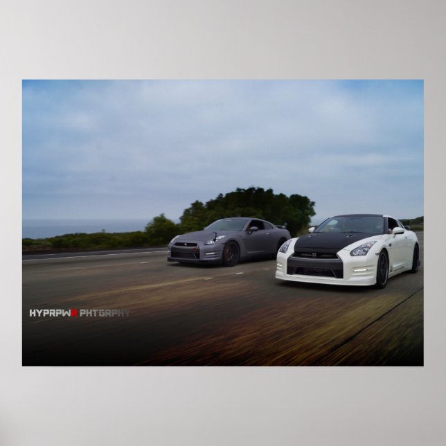 Affiche "Dual" 2 Nissan R35 sur PCH (Devant)