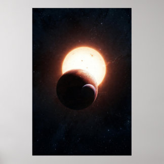 Affiche Dual Eclipse Over Red Planet – Cosmic Alignment in