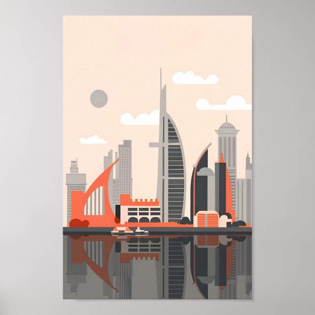 Affiche Dubai Elegance 4K Paysage Cityscape (Devant)