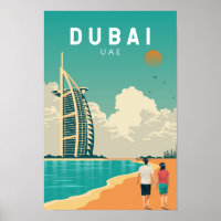 Dubaï Émirats arabes unis Art de voyage rétro
