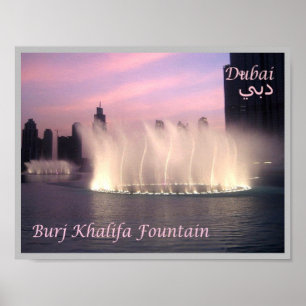 Affiche Dubaï - Fontaine Burj Khalifa