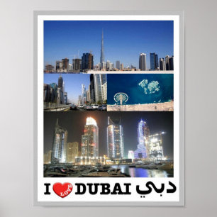 Affiche Dubaï - I Love -