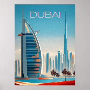 Affiche Dubaï Moderne Contemporain Skyline Wall Art Travel