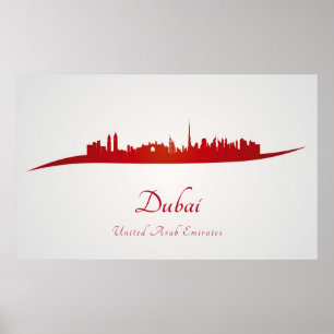 Affiche Dubai skyline in réseau
