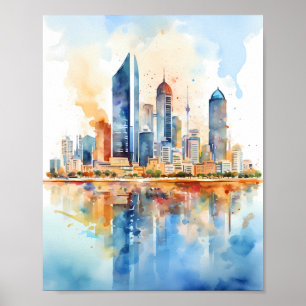 Affiche Dubaï Skyline Wall Art, Art Moderne Wall Art