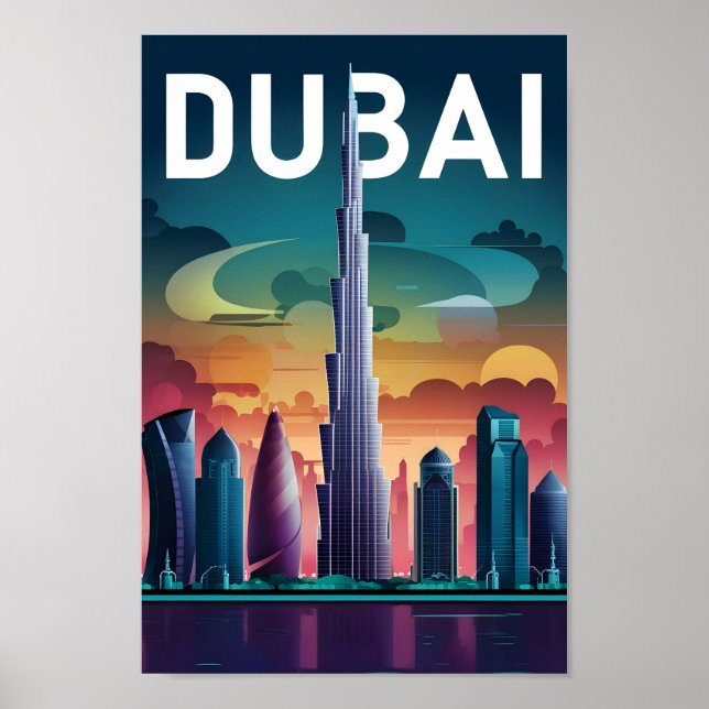 Affiche Dubai UAE Famous Travel Place (Devant)