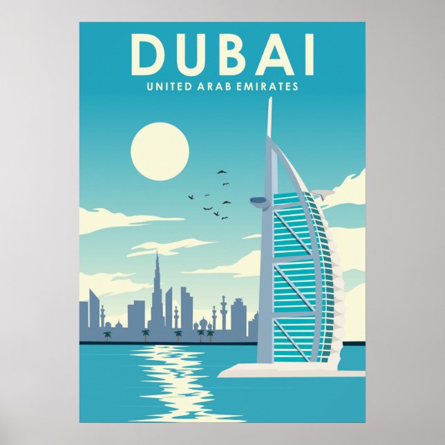 Affiche Dubai United Arab Emirates Travel Illustration (Devant)