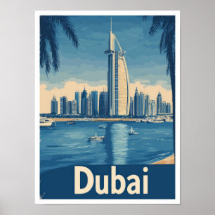 Affiche Dubai United Arab Emirates Travel Illustration