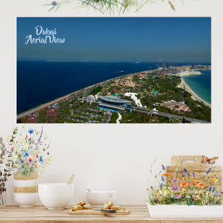 Affiche Dubaï's Greenery Desert Sea Aerial Bird's Eye View