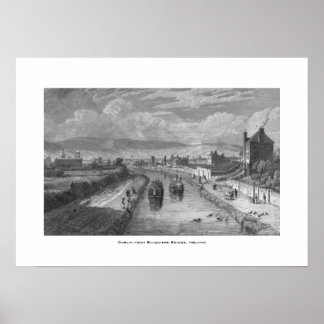Affiche Dublin de Blaquiere Bridge, Royal Canal, Irlande