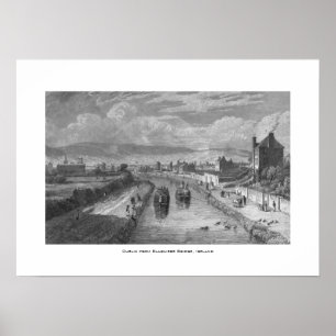 Affiche Dublin de pont de Blaquiere, canal royal, Irlande