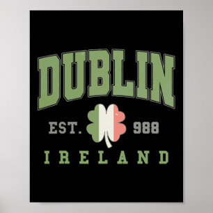 Affiche Dublin Ireland College University St. Patricks Day