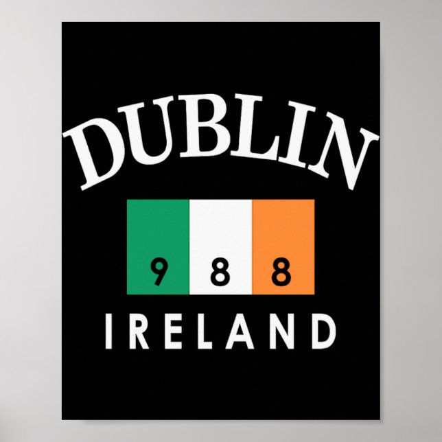 Affiche Dublin Ireland Flag Est 988 St Patricks Day  (Devant)